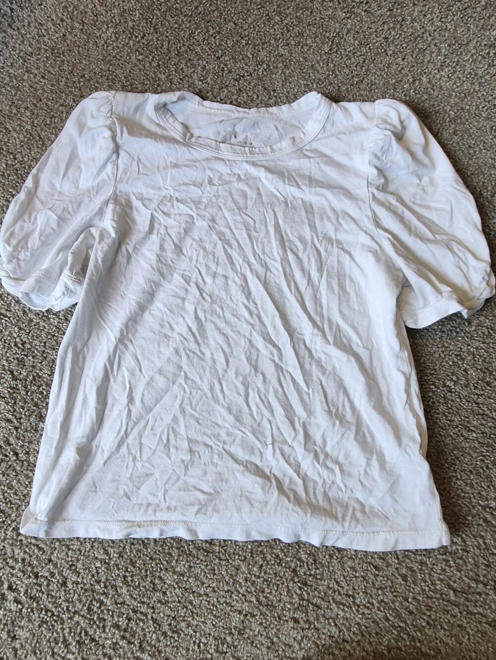 A New Day White Puff Sleeve Tee